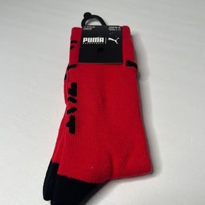 Mens Puma Basketball Crew Socks Red